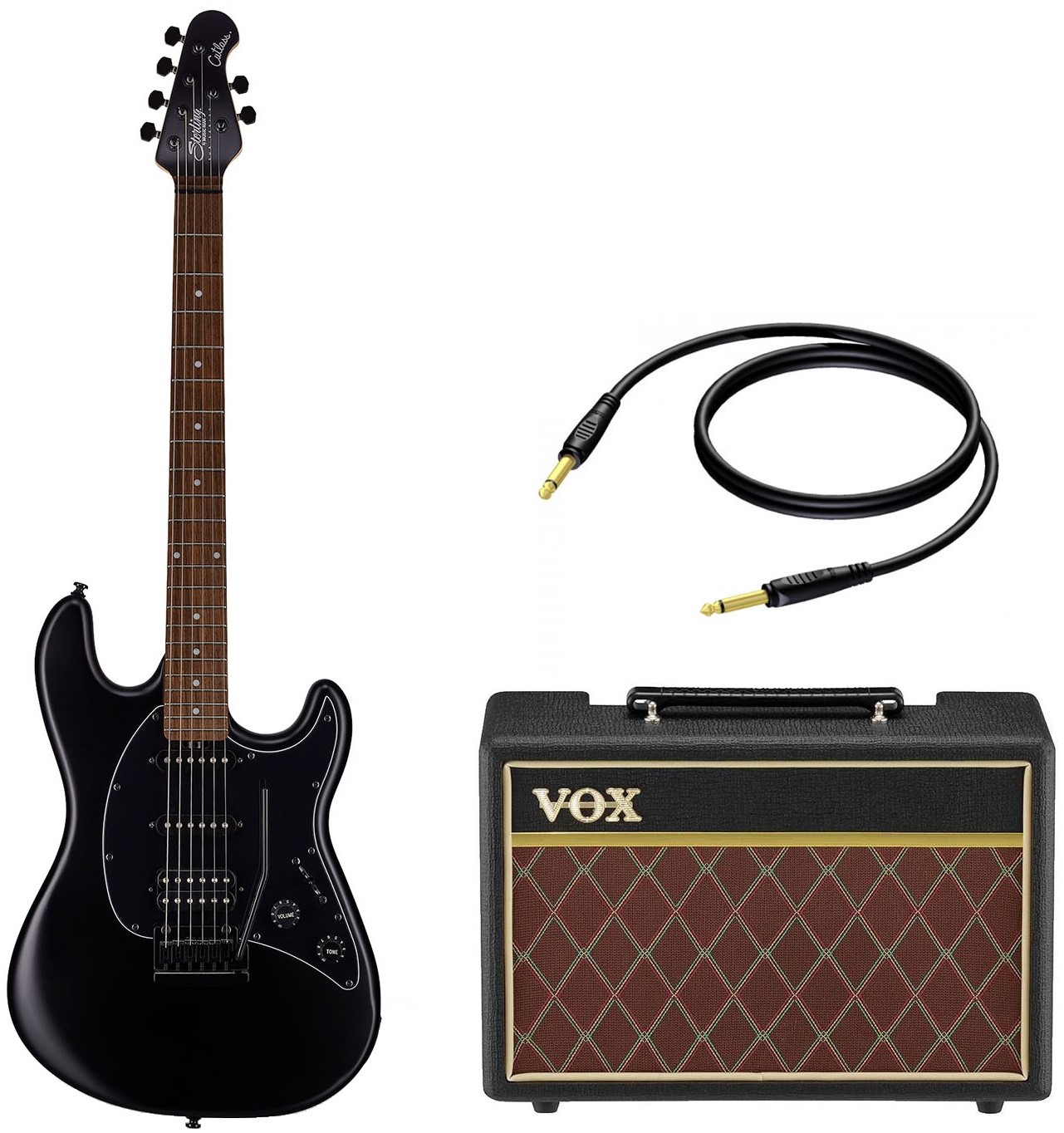 Sterling By Music Man Cutlass Ct30hss El Guitar Pakke Stealth Black
