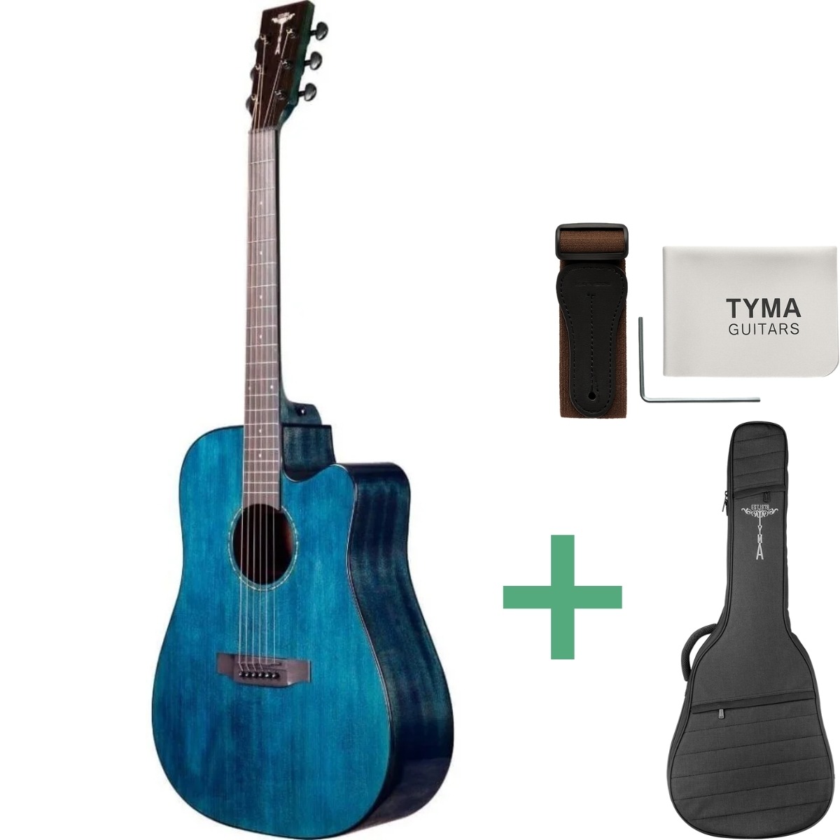 Tyma  -3ce Cb Western-guitar Blå